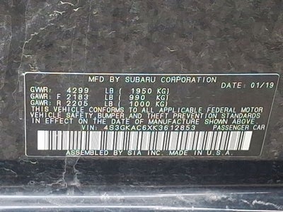 2019 Subaru Impreza 2.0i Premium